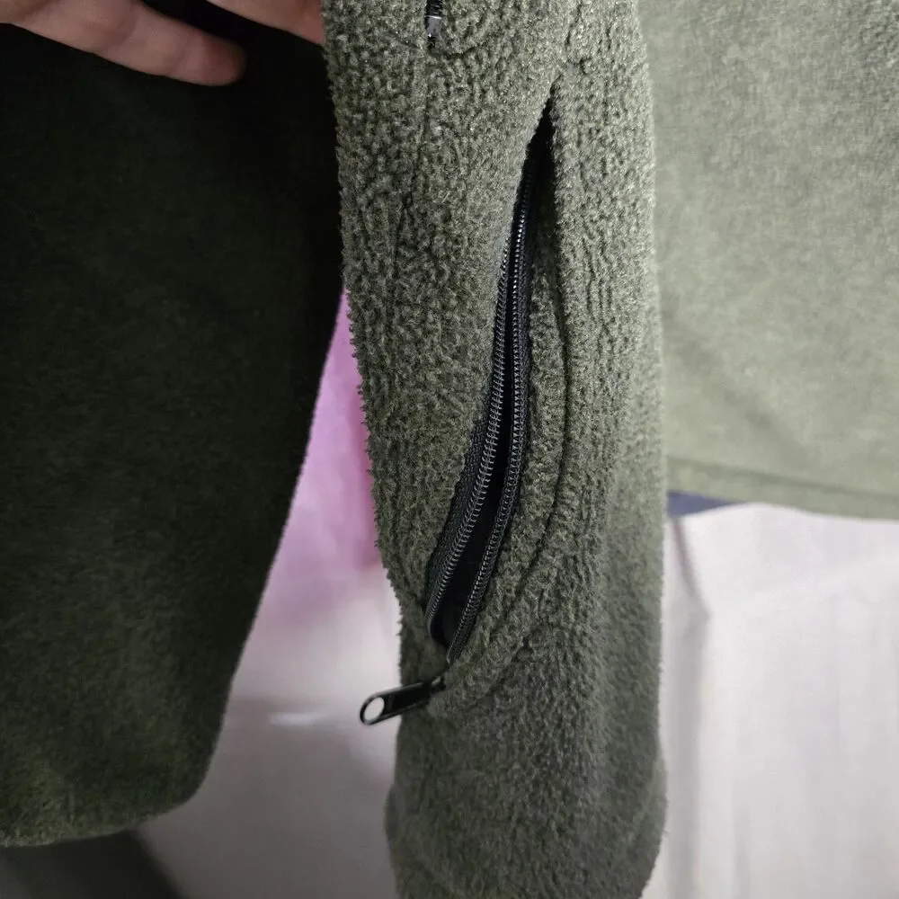 Marmot Gorpcore Vintage Olive Green Full Zip Fleece Jacket Men's‎ Size M